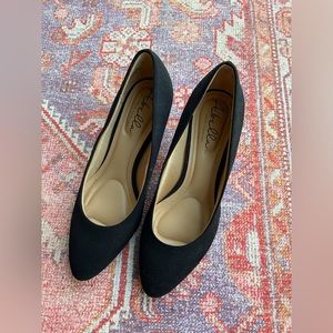 Abella small black heels, work shoes